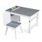 Kids Drawing Table and Stool Set with Paper Roll and Paint Cups